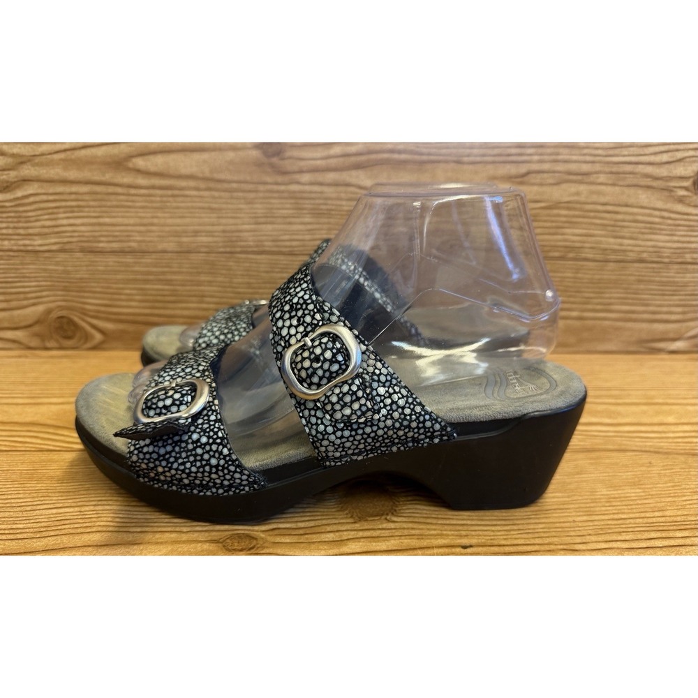 Dansko Sophie Spotted Glitter Sandals‎ Clog Platform Buckle Wedge Slides 39